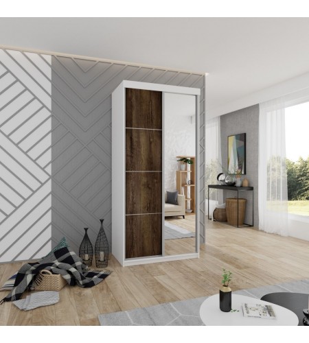 Szafa przesuwna TOP PLUS 23 z lustrem - 100cm
